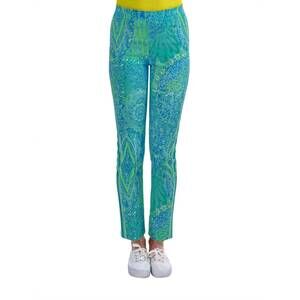 NEW GRETCHEN SCOTT gripeless pull on pant in turquoise